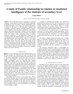 A study of Family relationship in relation to emotional intelligence of