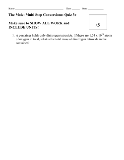 The Mole: Multi Step Conversions: Quiz 3c Make sure to SHOW ALL