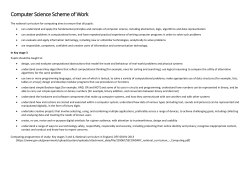 Computer Science Scheme of Work