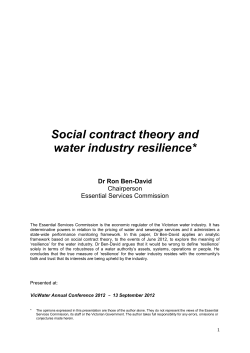 Social contract theory and water industry resilience