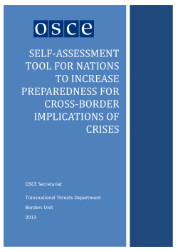 Self-Assessment Tool for Nations to Increase Preparedness for
