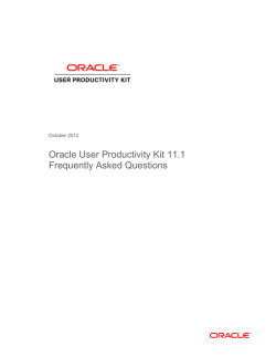 Oracle UPK Frequently Asked Questions