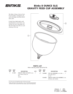 Binks 8 OUNCE SLG GRAVITY FEED CUP ASSEMBLY