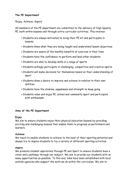 The PE Department - Redcar and Cleveland Council