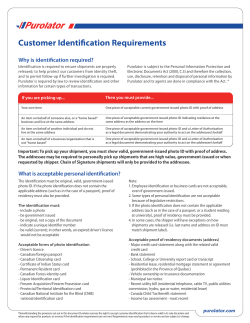 Customer Identification Requirements
