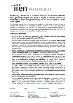 the Board of Directors approves the Business Plan to 2021