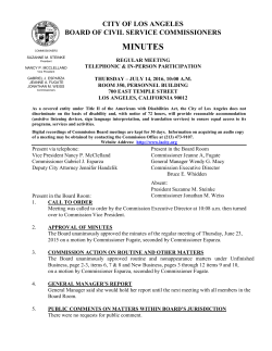 Board of Civil Service Commission Minutes July 14, 2016