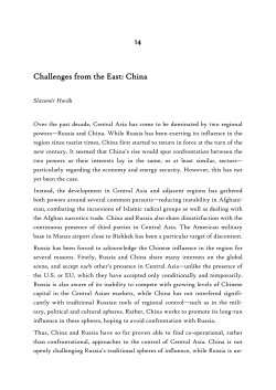 14 Challenges from the East: China - Central Asia
