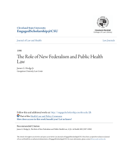 The Role of New Federalism and Public Health Law