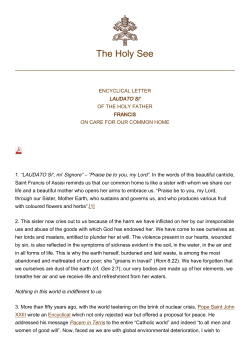 Laudato Si - La Santa Sede