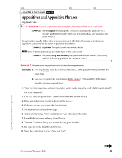 Appositives and Appositive Phrases