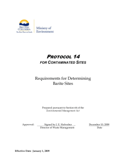 Protocol 14 - Requirements for Determining Barite Sites