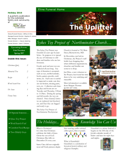 Holiday 2016 Newsletter