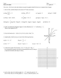 (h) log7(x) = log7(16) + 2log7(3) (i) logb(16) – logb(x) = logb(x