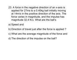 23. A force in the negative direction of an x-axis