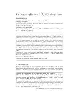 On Computing Deltas of RDF/S Knowledge Bases