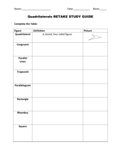 Quadrilaterals RETAKE STUDY GUIDE