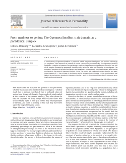 From madness to genius: The Openness/Intellect trait domain as a