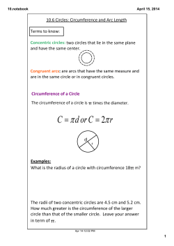 d Examples: What is the radius of a circle with circumference 18&pi; m