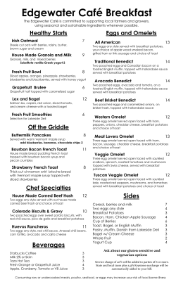 Edgewater Caf&eacute; Breakfast