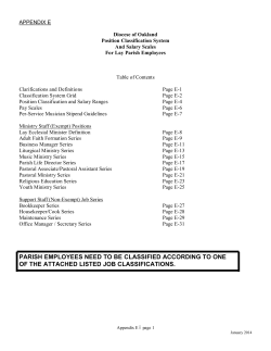 PARISH EMPLOYEES NEED TO BE CLASSIFIED ACCORDING TO