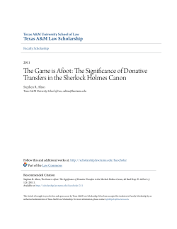 The Significance of Donative Transfers in the Sherlock Holmes Canon