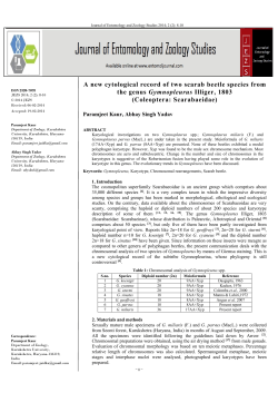 Coleoptera: Scarabaeidae - Journal of Entomology and Zoology