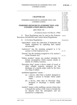 Fisheries Resources (Jurisdiction and Conservation) Regulations