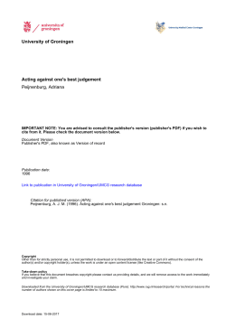 University of Groningen Acting against one`s best judgement