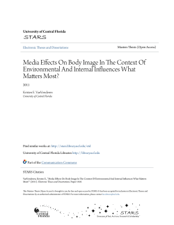 Media Effects On Body Image In The Context Of