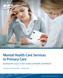 Mental Health Care Services in Primary Care