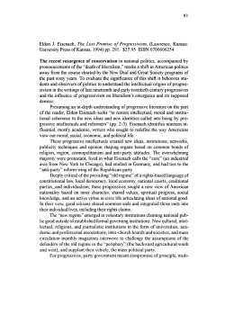 Eldon J. Eisenach, The Lost Promise of Progressivism. (Lawrence