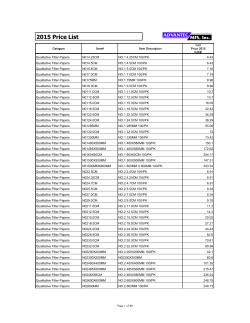 2015 Advantec List Price