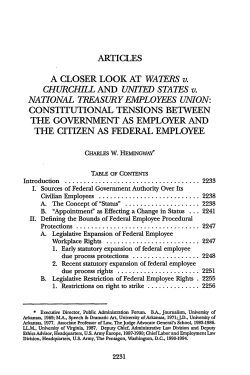 A Closer Look at Waters v. Churchill and United States v. National