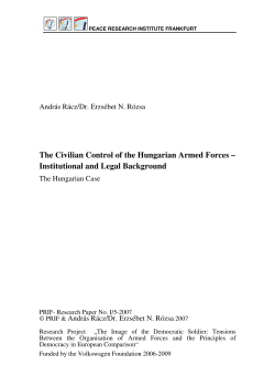The Civilian Control of the Hungarian Armed Forces