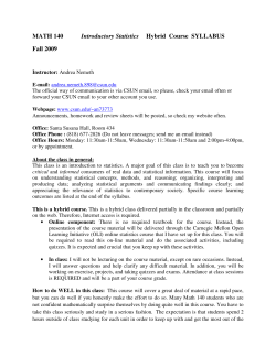 MATH 140 Introductory Statistics Hybrid Course