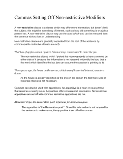Commas Setting Off Non-restrictive Modifiers