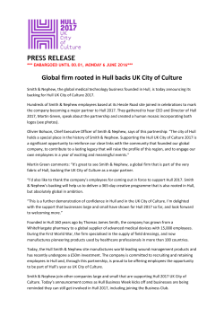 PRESS RELEASE Global firm rooted in Hull backs UK