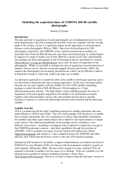 Modelling the acquisition times of CORONA KH