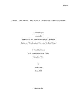 From Print Culture to Digital Culture: Effects on Communication