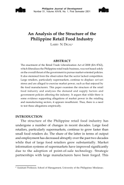An Analysis of the Structure of the Philippine Retail Food