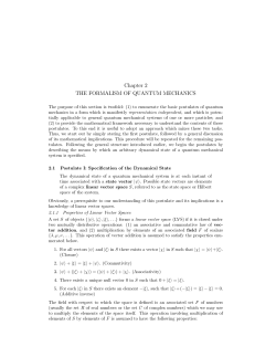 The General Formulation of Quantum Mechanics