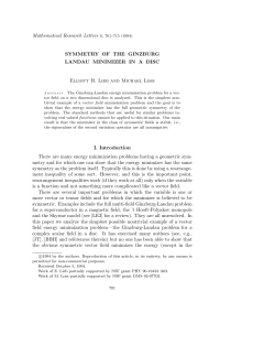 Mathematical Research Letters 1, 701&ndash;715 (1994) SYMMETRY OF