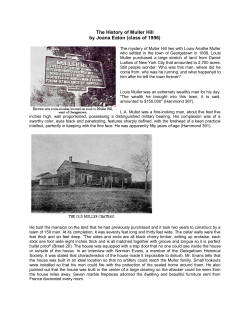 The History of Muller Hill by Joana Eaton (class of 1996)