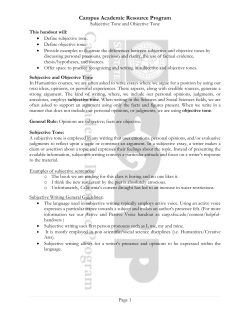 Subjective and Objective Tone