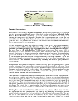 ACIM Edmonton - Sarah`s Reflections