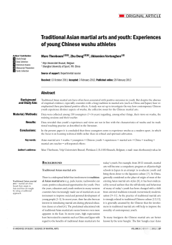 Traditional Asian martial arts and youth: Experiences