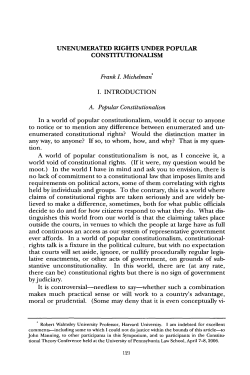 Unenumerated Rights Under Popular Constitutionalism