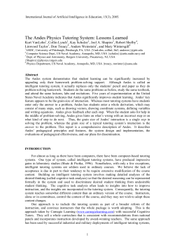 The Andes Physics Tutoring System: Lessons Learned