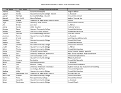 Houston FA Conference - March 2016 - Attendee Listing Last